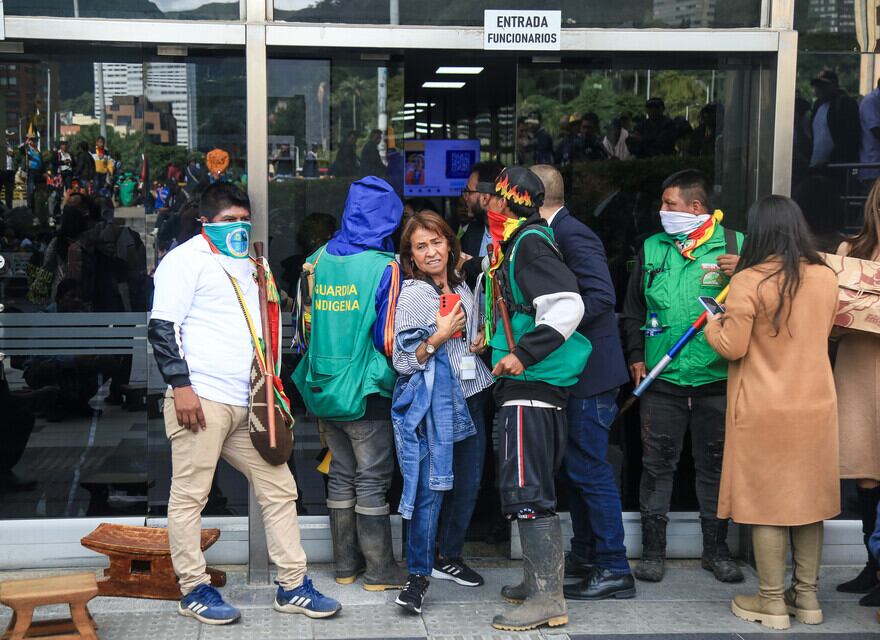 Minga Indígena en Bogotá. Foto: Colprensa.
