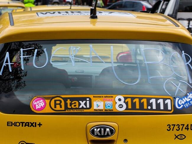 Protesta de taxistas. Foto: La W