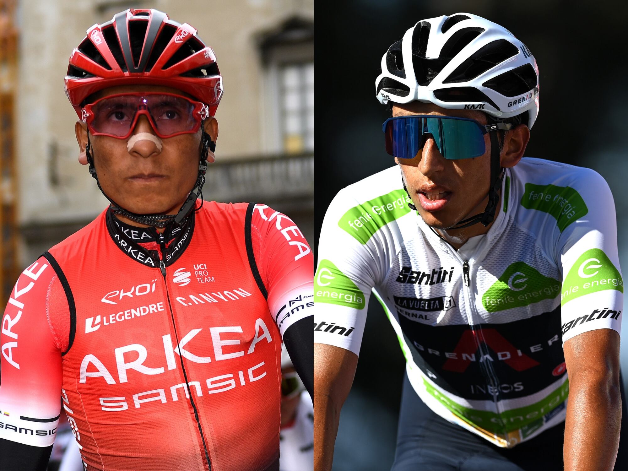 Ciclistas colombianos Nairo Quintana y Egan Bernal