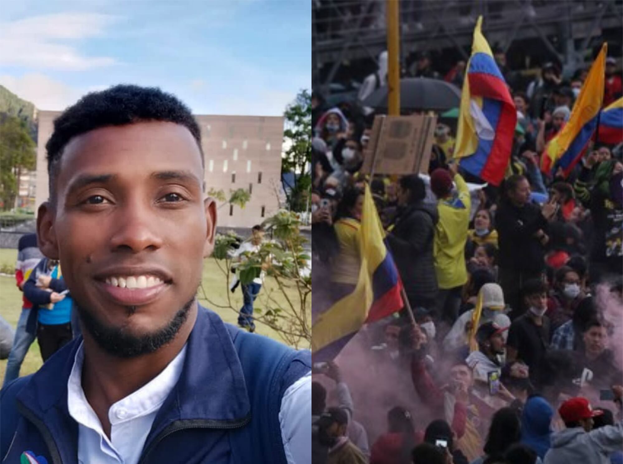 Andrés Valencia y paro nacional. Foto: Cortesía: Andrés Valencia / Colprensa - Camila Díaz