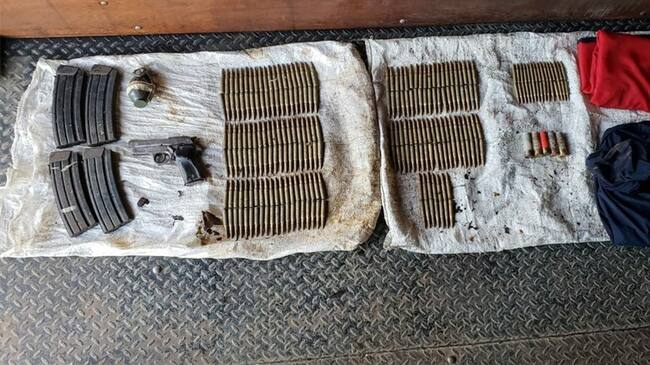 Tras combates incautan armamento a disidencias de las Farc en Cajibío, Cauca. Foto: Colprensa