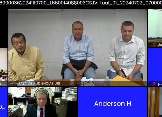 Audiencia de solicitud de medida de aseguramiento. Foto: Captura audiencia julio 2 de 2024.