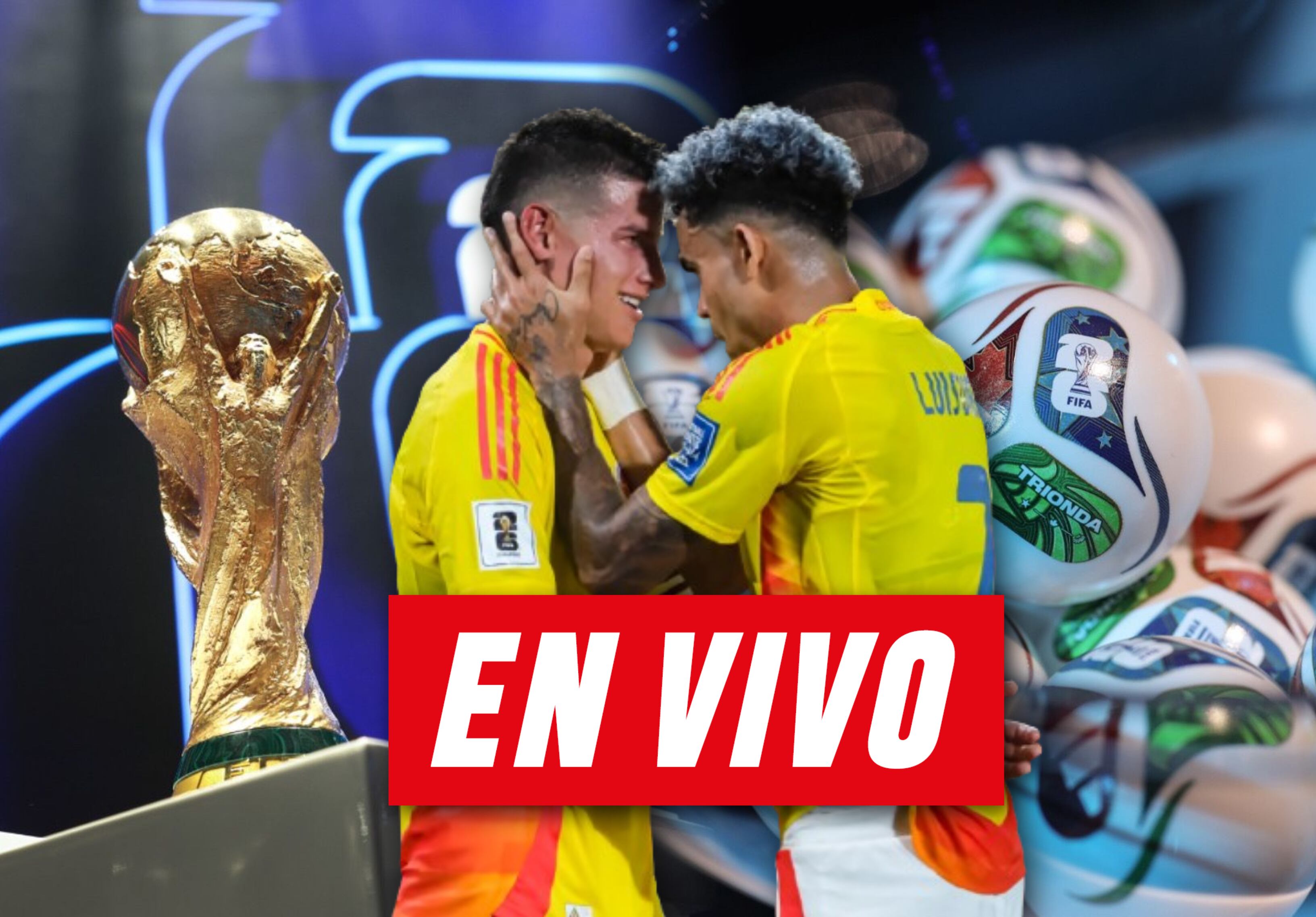 Copa del Mundo, James Rodríguez y Luis Díaz. Fotos: (Photo by Michael Regan - FIFA/FIFA via Getty Images) / (Photo by David Nieto/Eurasia Sport Images/Getty Images)