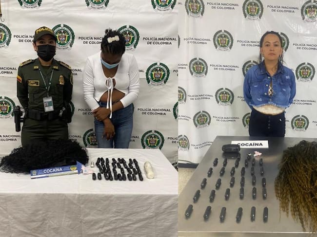 Narcopelucas: Dos colombianas pretendían viajar a España llevando cocaína. Foto: Policía