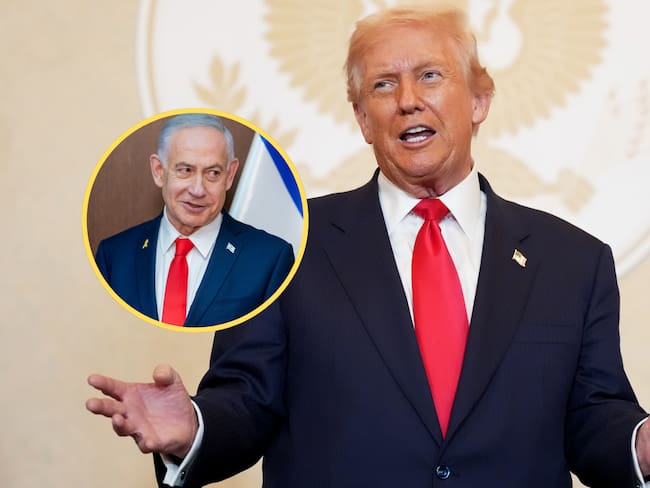 Presidente de Estados Unidos, Donald Trump, primer ministro de Israel, Benjamin Netanyahu. Foto: Andrew Harnik/Getty Images/ Nathan Howard - Pool/Getty Images