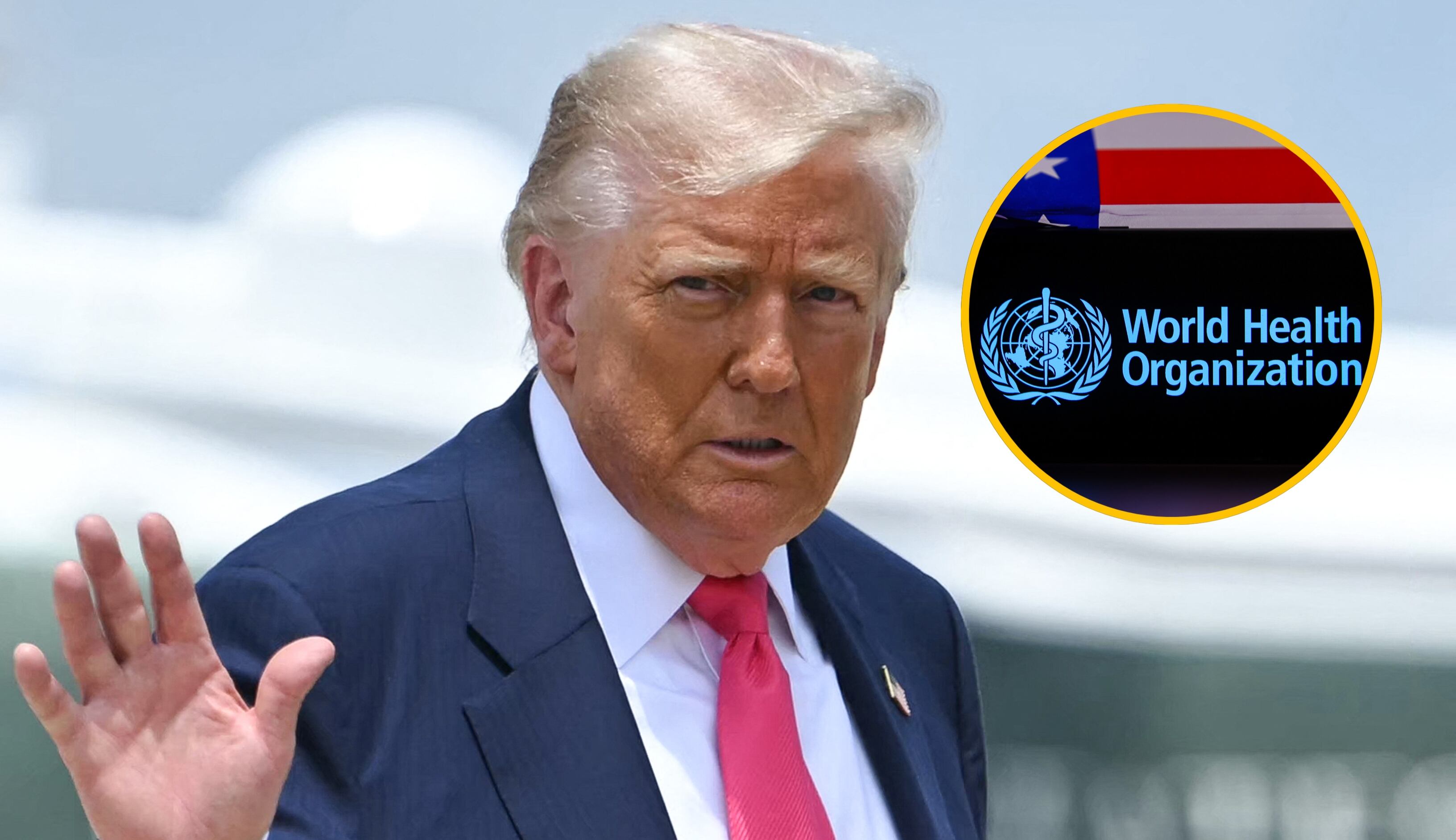 Donald Trump y OMS en Estados Unidos. Foto: ANDREW CABALLERO-REYNOLDS/AFP/ Beata Zawrzel/NurPhoto via Getty Images.