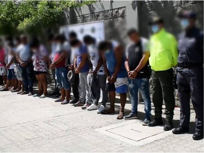 Las capturas se dieron en varios sectores de Cartagena, en pueblos de Bolívar, en Medellín, Cali y Bogotá. Crédito: Cortesía.