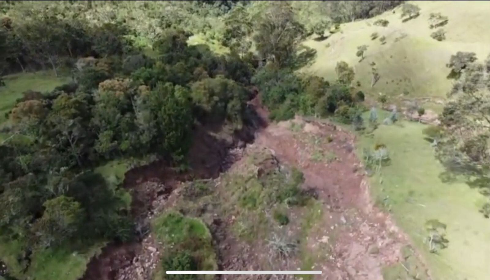 Alerta en Cáchira, Norte de Santander, por fenómeno de remoción en masa. / Foto: Toma dron alcaldía Cáchira.