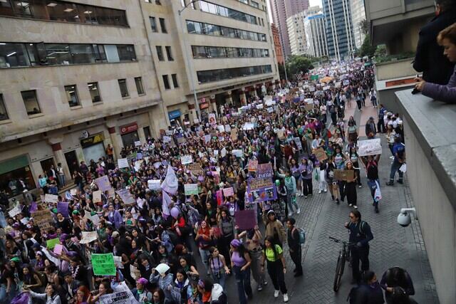 Manifestación de mujeres. Foto: (Colprensa - Lina Gasca)