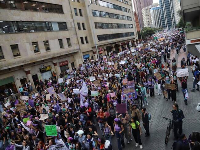 Manifestación de mujeres. Foto: (Colprensa - Lina Gasca)