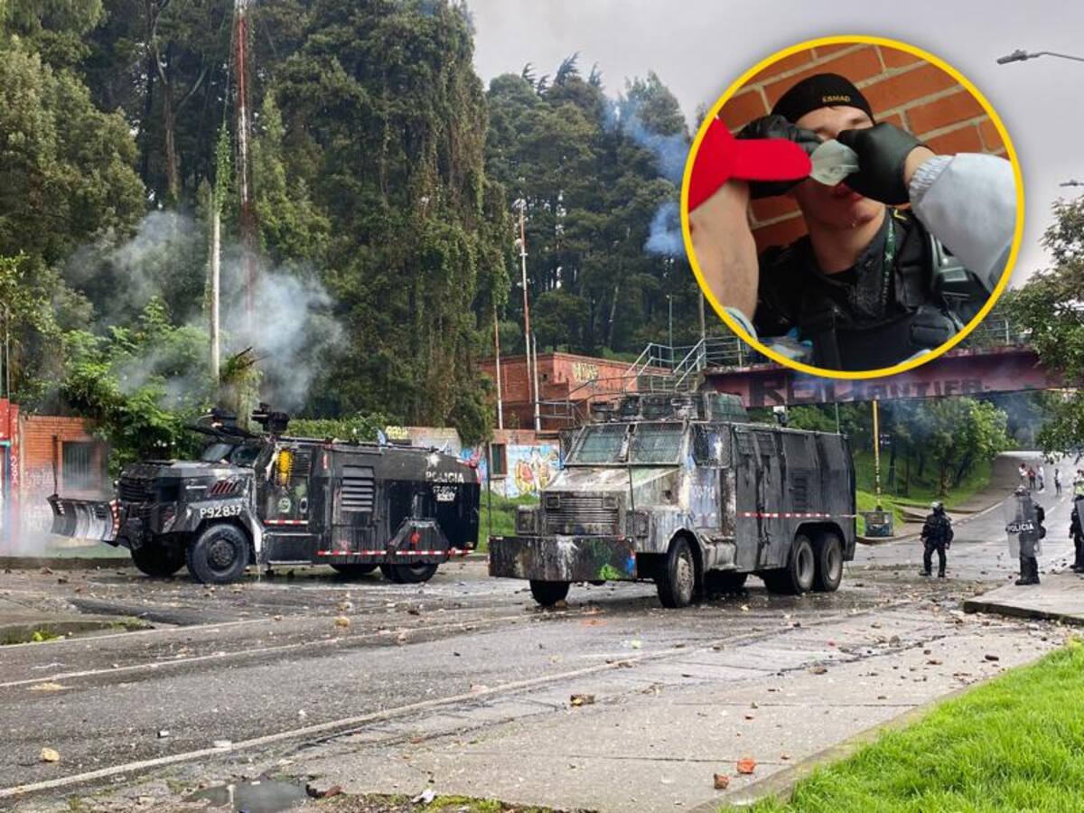 Dos policías heridos en enfrentamientos entre Esmad y manifestantes en U. Distrital