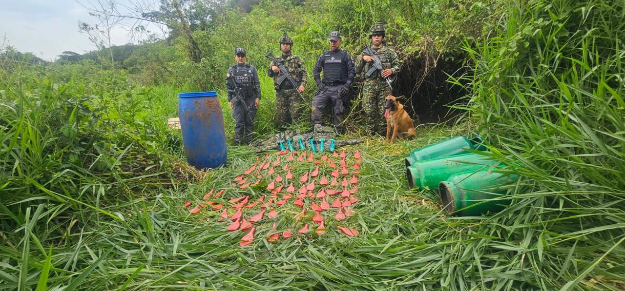 Detrás de este intento de atentado estaría la estructura Jaime Martínez de las disidencias de las FARC. Foto: Ejército.