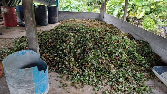 Ejército Nacional desmanteló cinco laboratorios de cocaína en el Putumayo. Foto: suministrada.