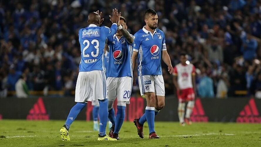 Millonarios derrota a Santa Fe en el primer partido de la final. Foto: Colprensa