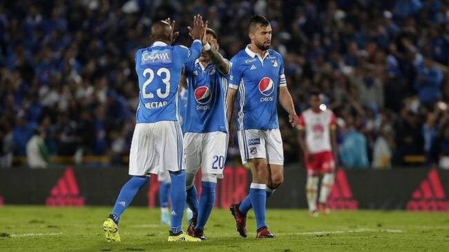 Millonarios derrota a Santa Fe en el primer partido de la final. Foto: Colprensa