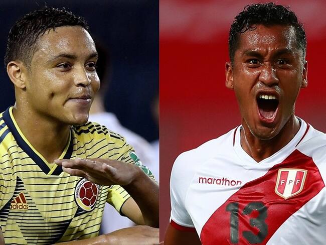 Luis Fernando Muriel en la Selección Colombia y Renato Tapia en la selección peruana. Foto: Gabriel Aponte/Getty Images - DANIEL APUY/POOL/AFP via Getty Images