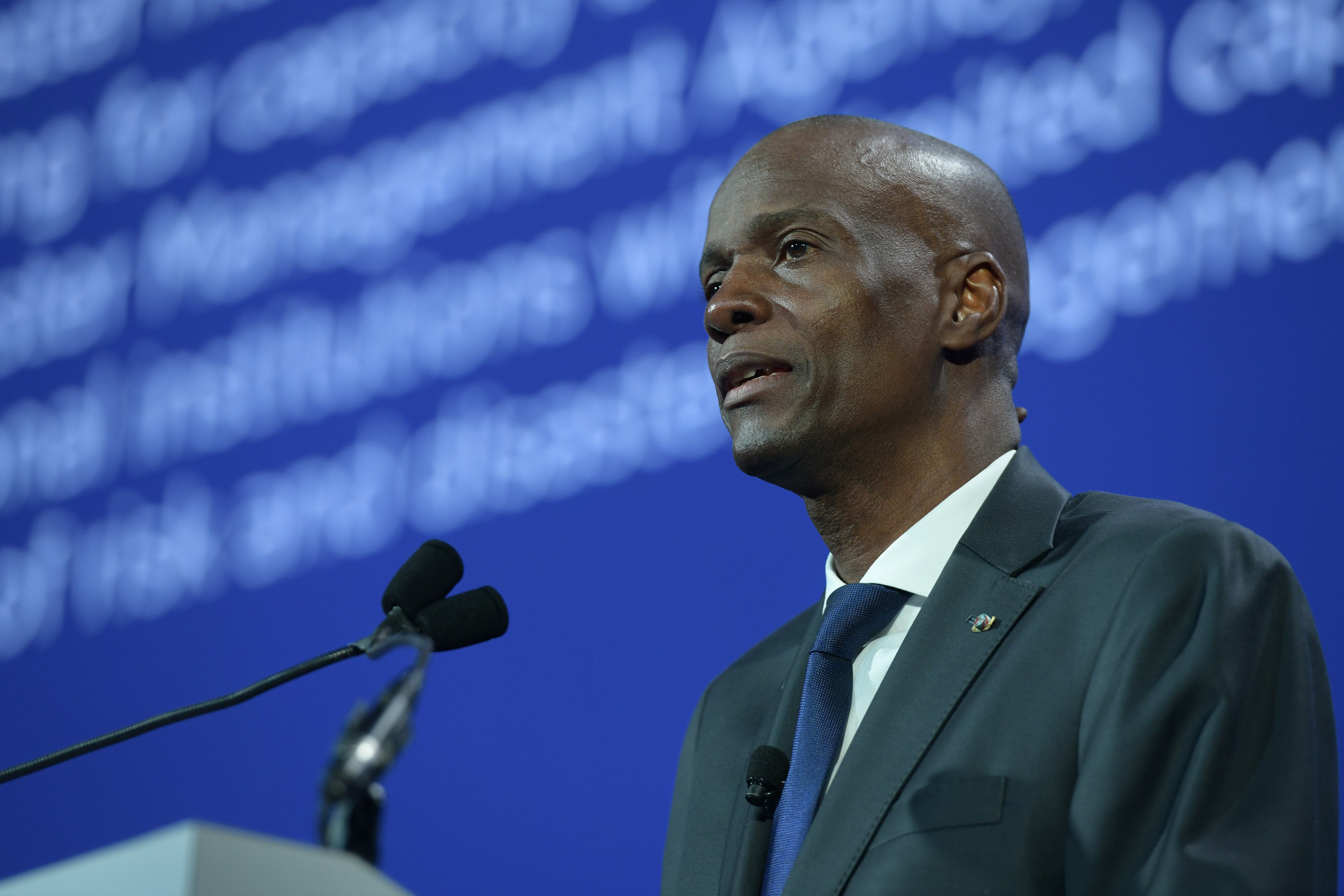 NEW YORK, NY - SEPTEMBER 25:  President of the Republic of Haiti H.E. Jovenel Moise speaks onstage during the 2018 Concordia Annual Summit - Day 2 at Grand Hyatt New York on September 25, 2018 in New York City.  (Photo by Leigh Vogel/Getty Images for Concordia Summit)