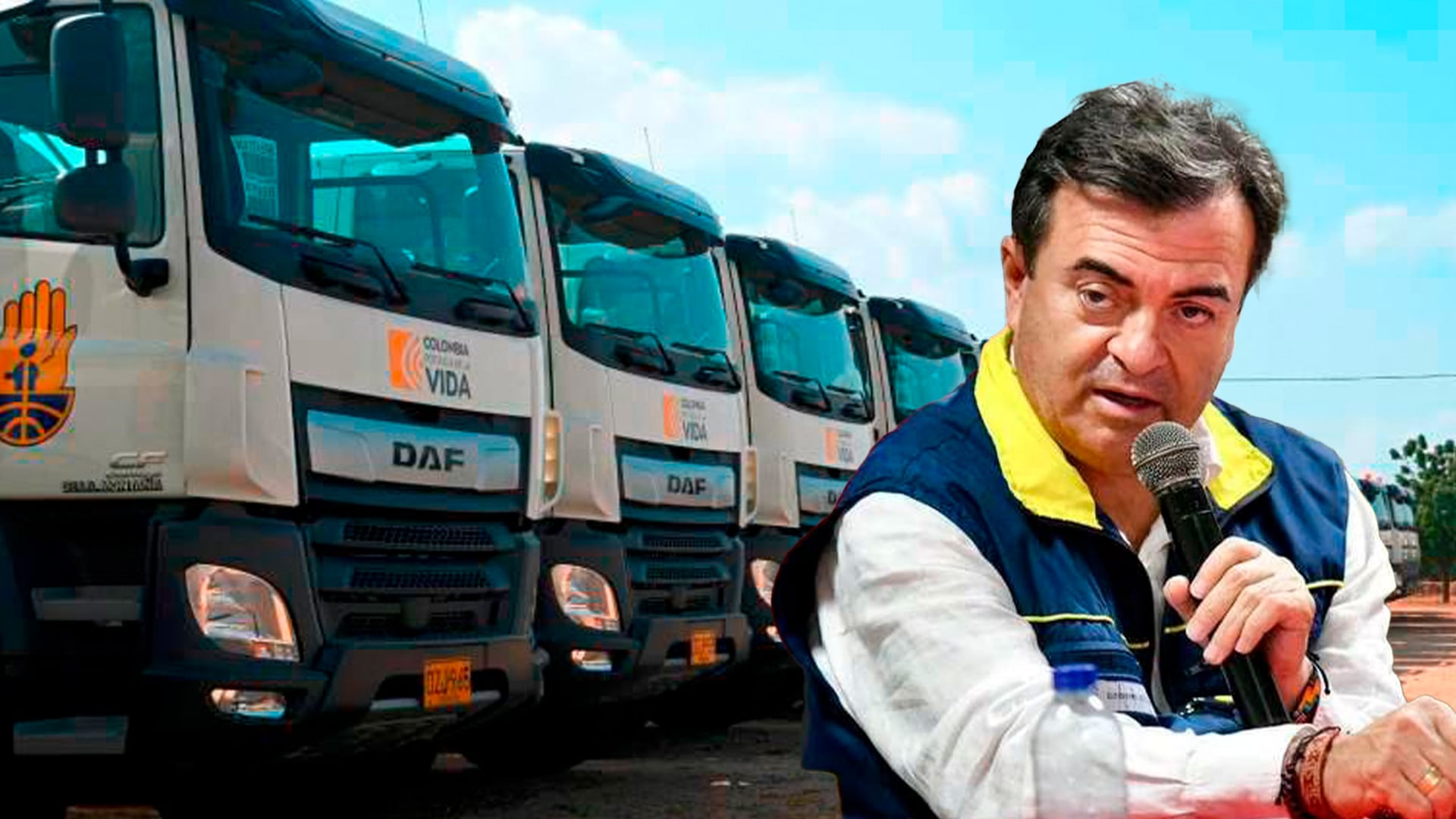 Carrotanques de la UNGRD y Olmedo López, exdirector de la entidad | Fotos: UNGRD