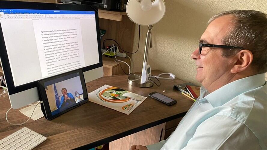 Una delegación del partido Farc se reunió virtualmente con la Alta Comisionada de Naciones Unidas para los Derechos Humanos, Michelle Bachelet. Foto: Cortesía