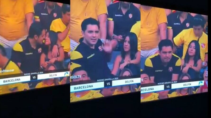 “Que no lo vea mi esposa”, cámara captó supuesta infidelidad en un estadio. Foto: Twitter