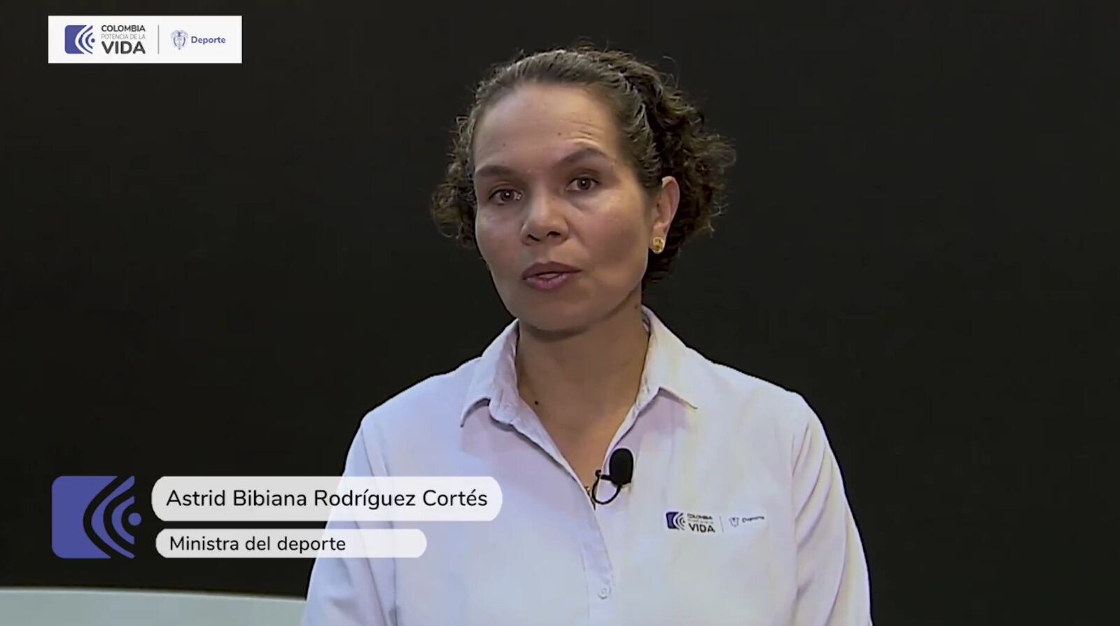 Ministra del deporte, Astrid Bibiana Rodríguez. Foto: Ministerio del Deporte.