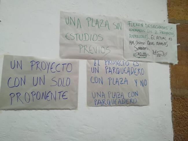 Protestas de las veedurías de Villa de Leyva. Foto: Suministrada.