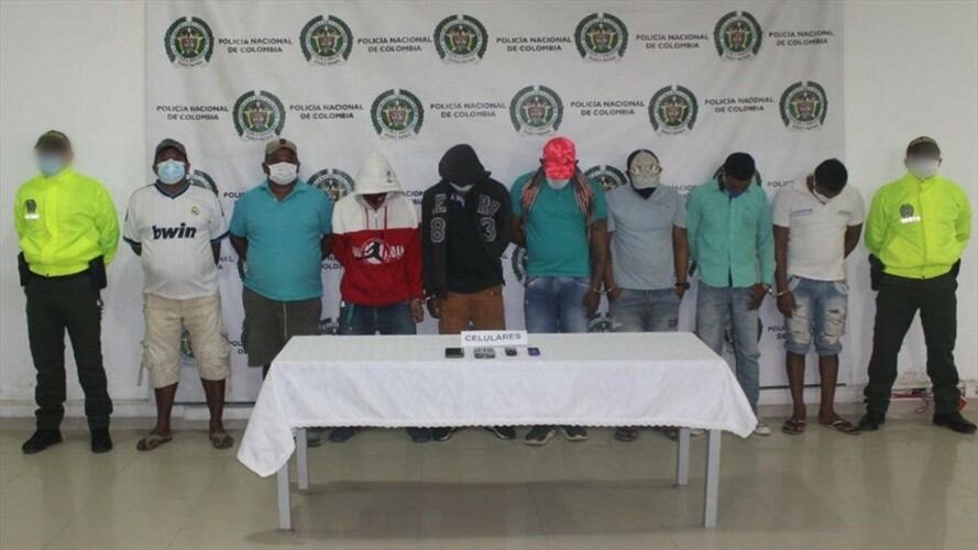 Capturan a ocho presuntos integrantes del Clan del Golfo en Córdoba.Foto:cortesía Policía Nacional.