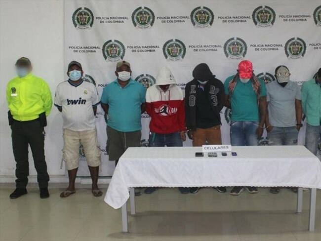 Capturan a ocho presuntos integrantes del Clan del Golfo en Córdoba.Foto:cortesía Policía Nacional.