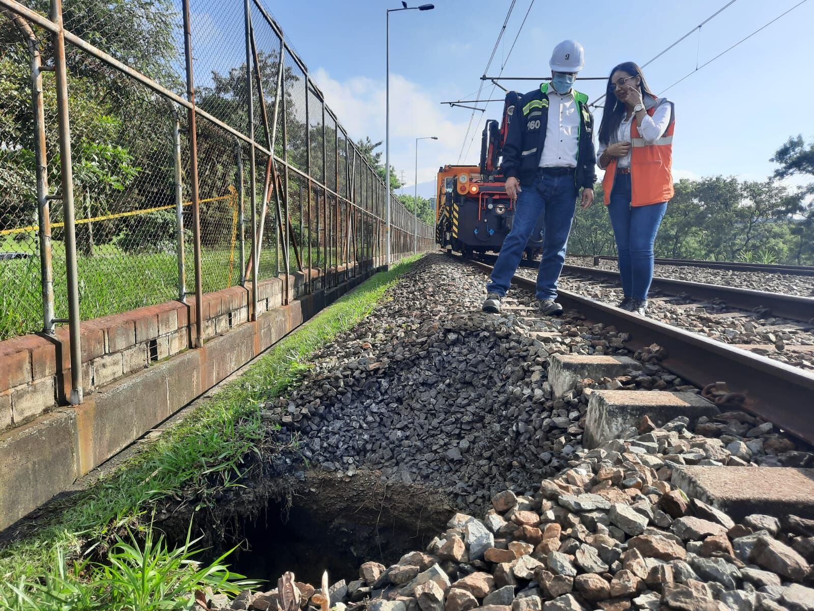 Metro de Medellín, nuevamente afectado por las lluvias. Foto: Metro de Medellín