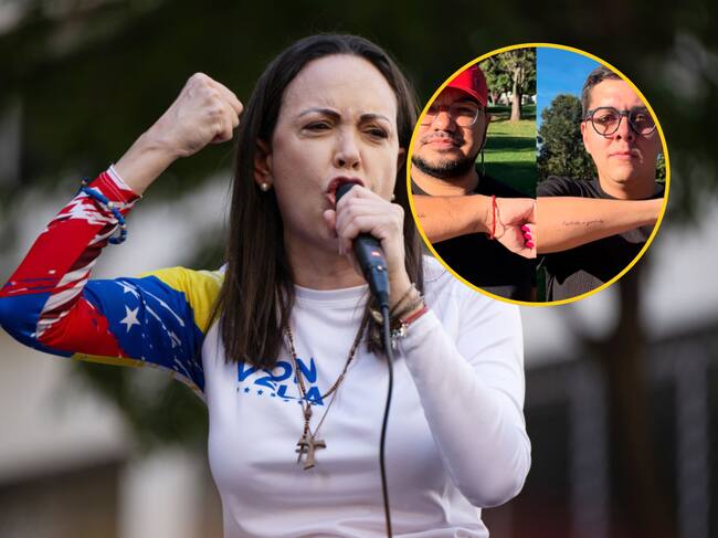 María Corina Machado pidió garantizar protección para dos activistas venezolanos atacados en Bogotá. Foto: Getty Images/ Redes sociales.