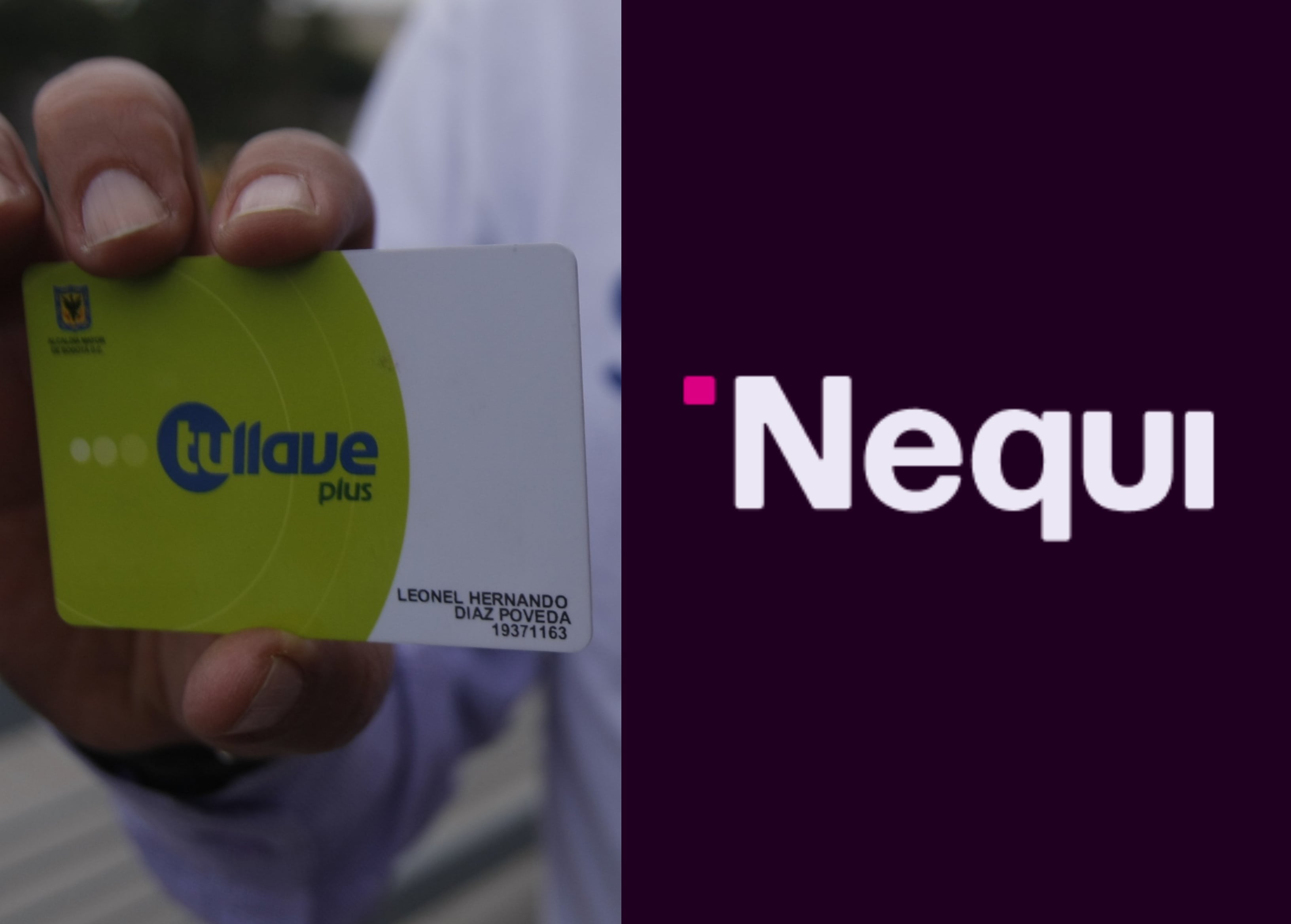 Tarjeta 'TuLlave' y logo de Nequi | Fotos: Colprensa