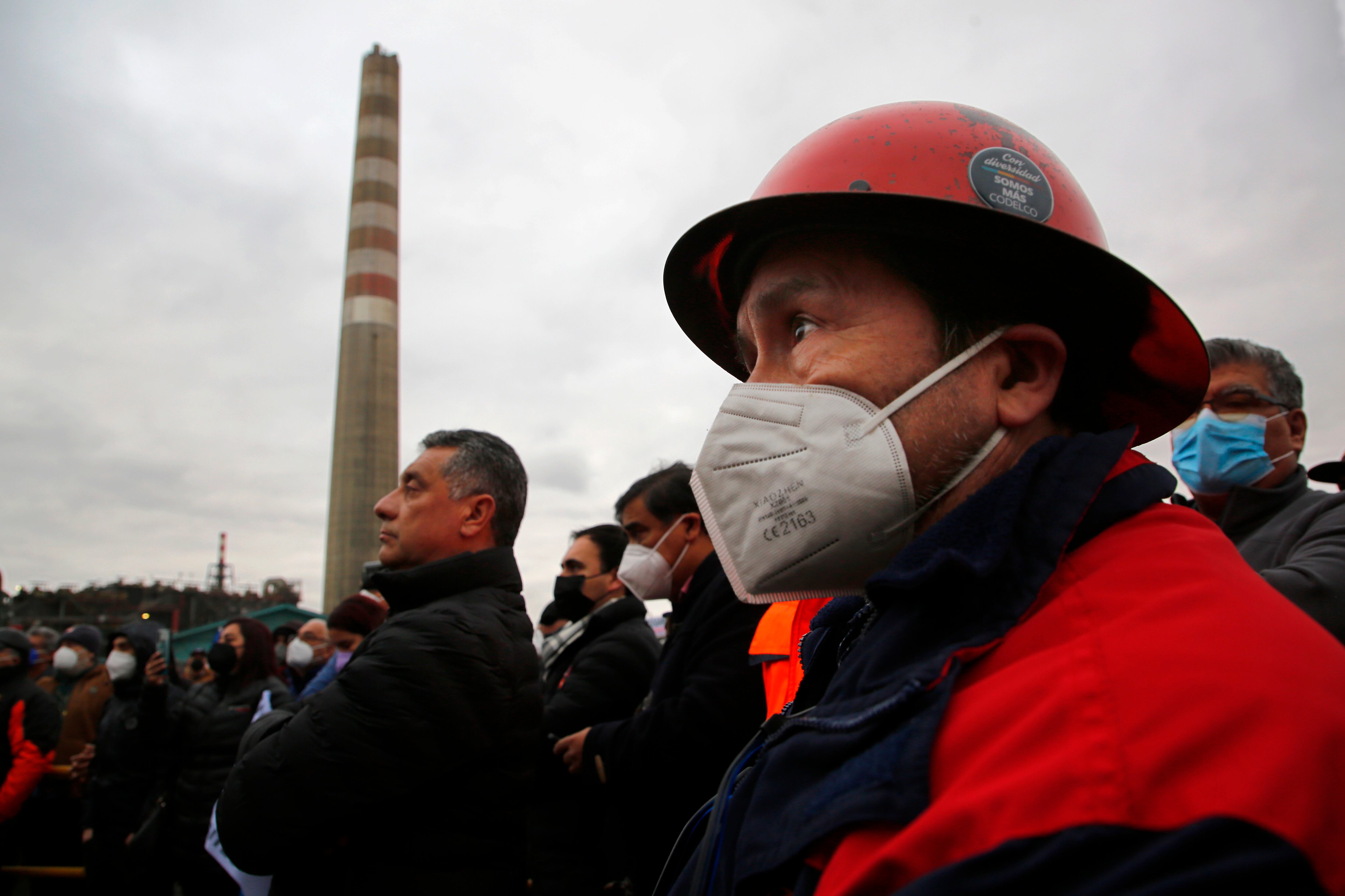 Trabajadores de Codelco en huelga. Getty Images