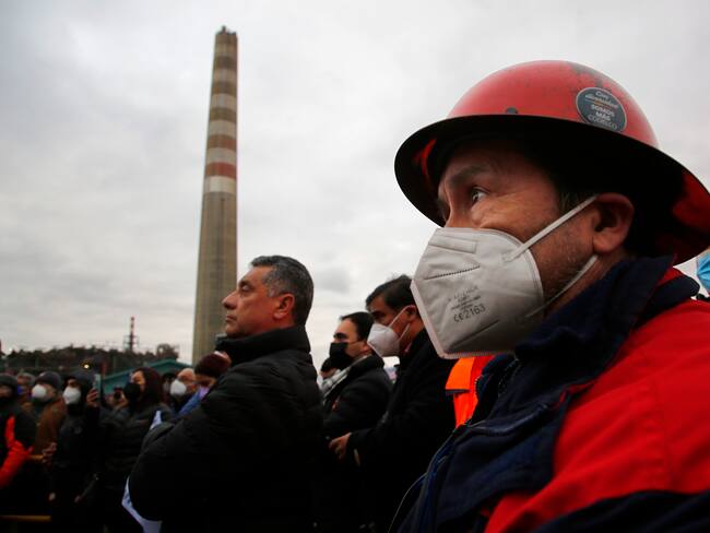 Trabajadores de Codelco en huelga. Getty Images