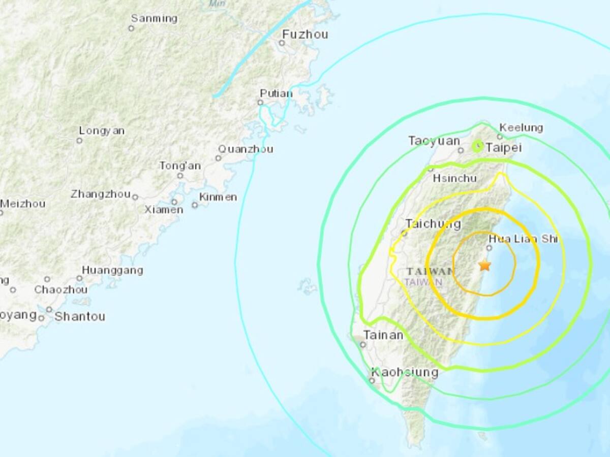 Sismo de magnitud 6,0 sacude Taiwán, informó USGS