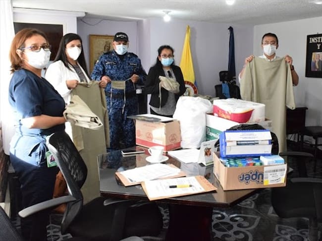 “Quiero agradecerles por ayudarnos a proteger la vida de nuestro personal de salud”, dijo el alcalde Rigoberto Alfonso. . Foto: Alcaldía de Sogamoso