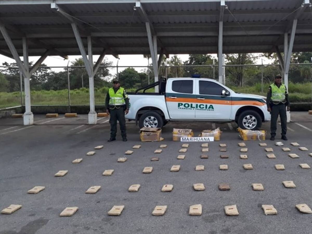 Autoridades incautan 36 kilogramos de marihuana en la vía Planeta Rica-Montería