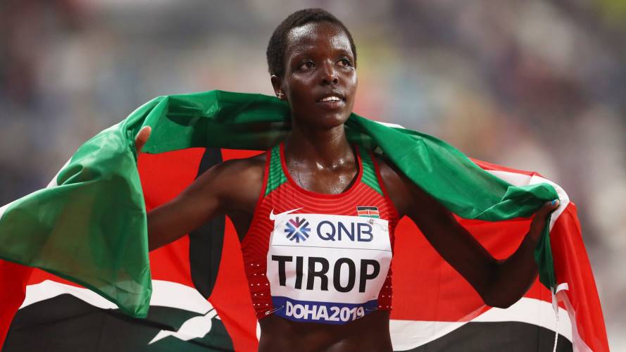 Agnes Jebet Tirop 2019. Créditos: Getty Images/ Alexander Hassenstein
