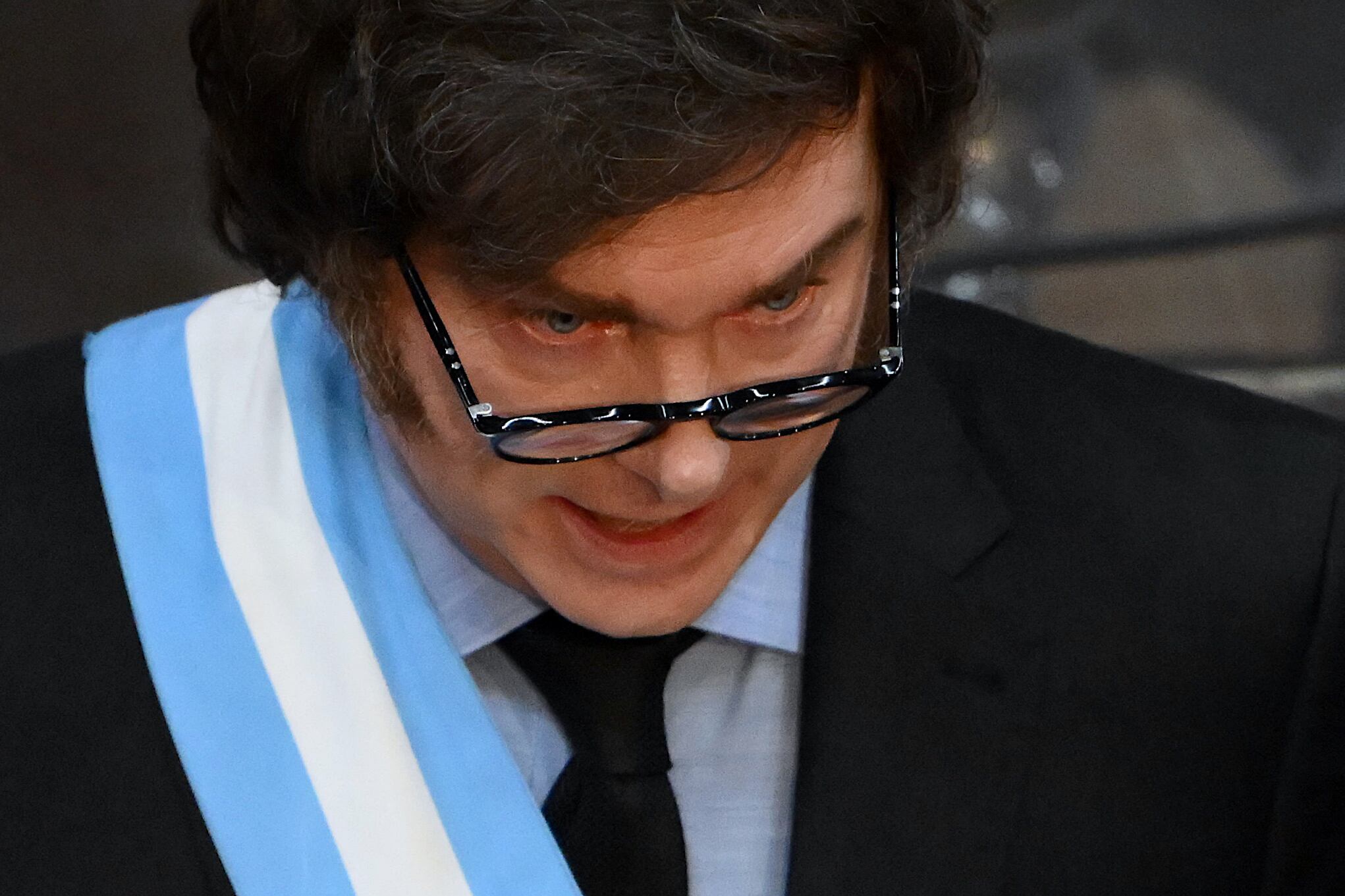 Presidente de Argentina, Javier Milei durante una sesión en el Congreso. FOTO: LUIS ROBAYO/AFP via Getty Images