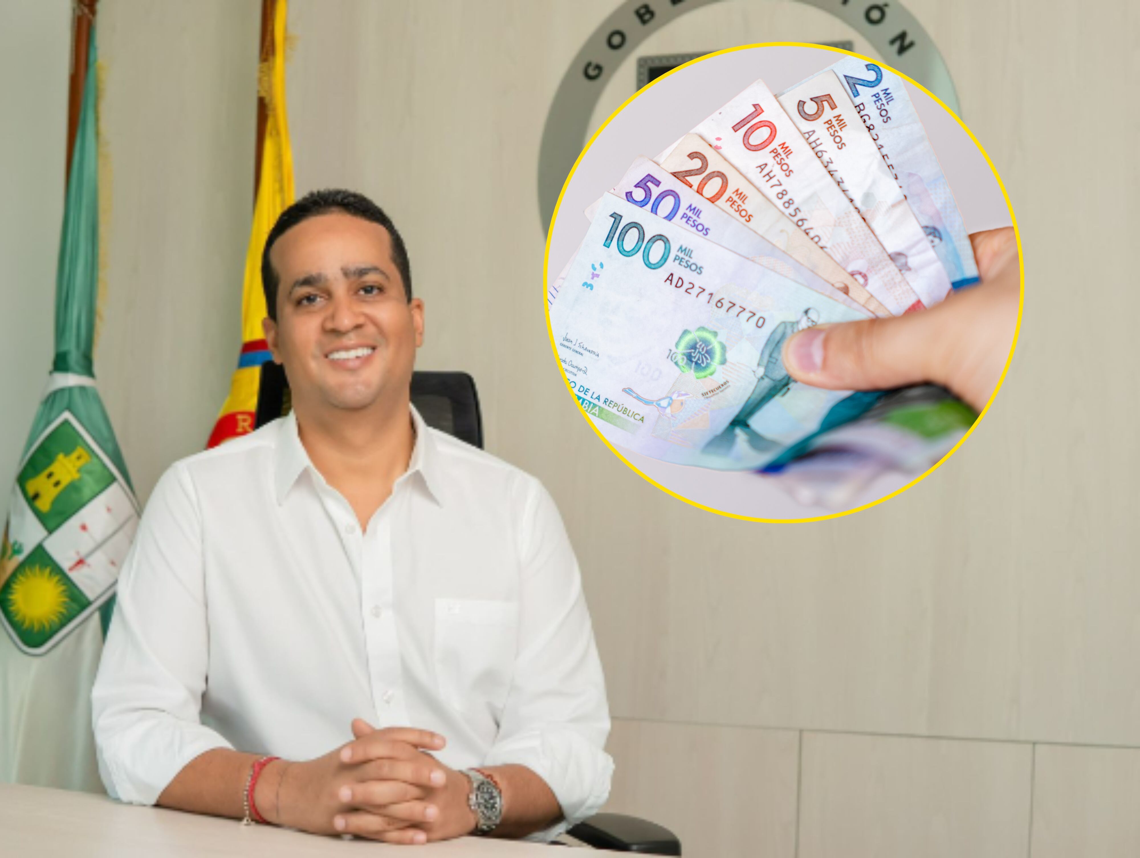Jairo Aguilar Deluque y dinero. Foto: Gobernación de La Guajira / Getty Images