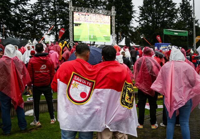 Hinchas de Santa Fe viendo partido de su equipo en el Simón Bolívar. Foto: Colrpensa.