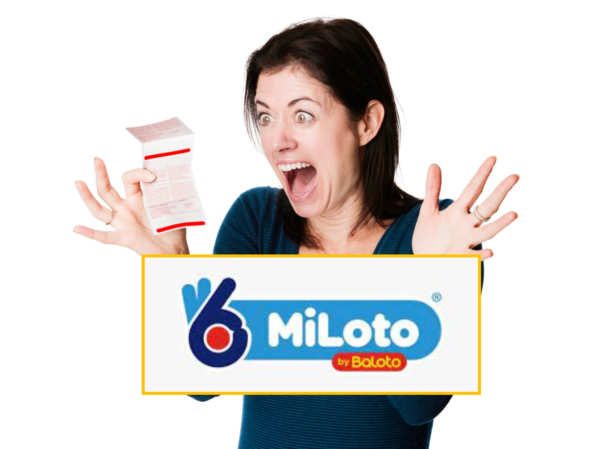 Imagen de referencia y logo de Miloto. Fotos: Getty Images / Baloto