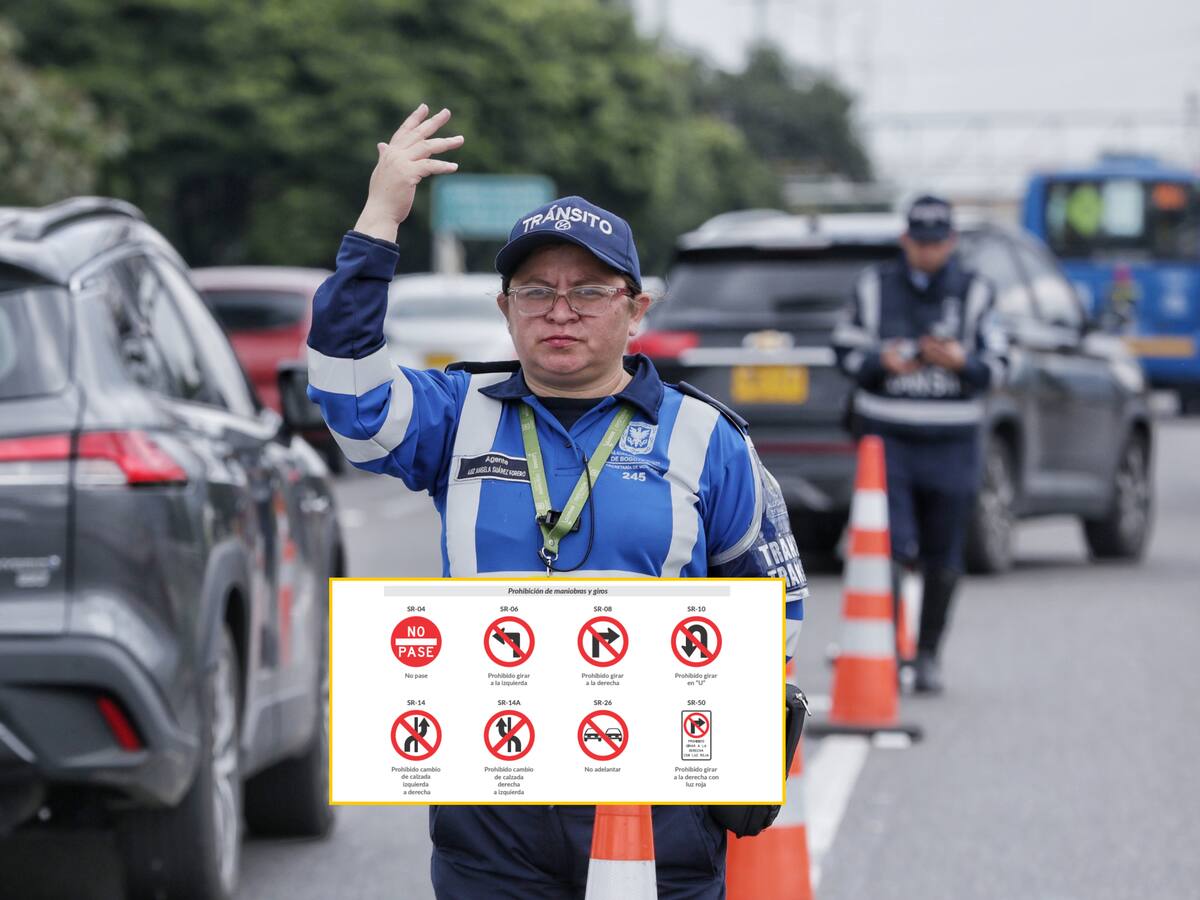 ¿Cuántas señales de prohibición de maniobras existen en Colombia y cuáles son?