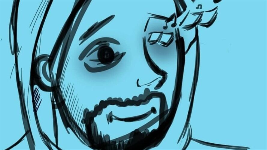 Caricatura en homenaje del periodist que perdió un ojo durante jornada de protestas en Cauca. Foto: @Davidariastatto/ Artísta