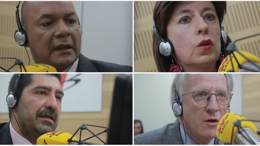 Los jueces María del Pilar Arango, Ramón Francisco Mena, Antonio Reyes  y Antonio Suárez hablaron en La W sobre por qué se están sintiendo presionados en nuestro país.. Foto: W Radio