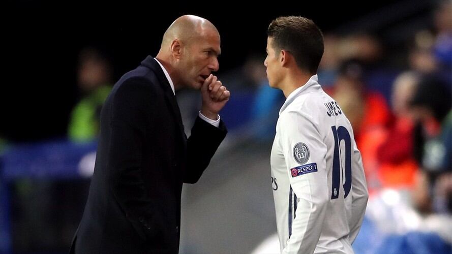 Zidane y James Rodríguez. Foto: Getty