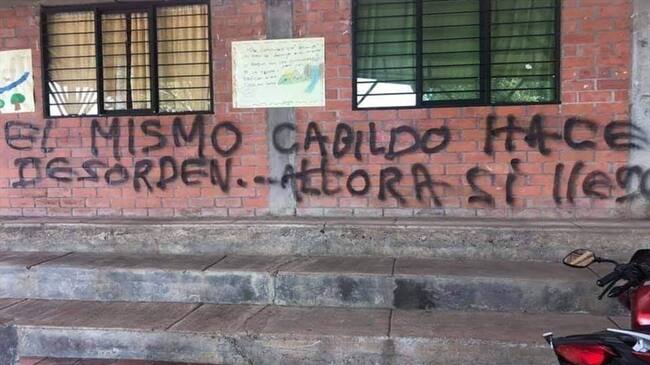 Los escritos fueron realizados en horas de la noche, según las autoridades indígenas . Foto: Acín