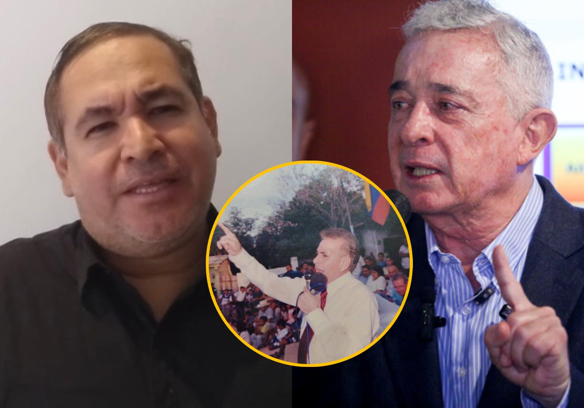 Juan David Díaz, Eudaldo Díaz y Álvaro Uribe. Fotos: Captura de pantalla / cortesía Juan Díaz / (Colprensa - Lina Gasca)