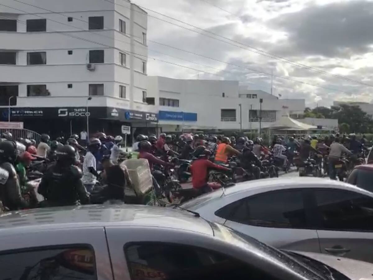 Caos en la movilidad en el sur de Cartagena por bloqueos de motorizados
