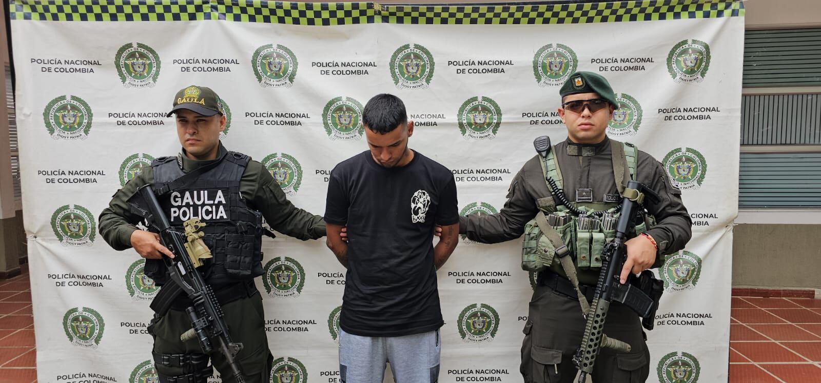 Alias 'Mincho', capturado en Puerto Tejada Cauca. Crédito: Policía Nacional.