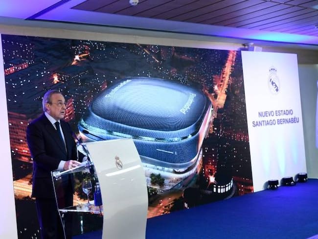 Florentino Pérez en la presentación del nuevo diseño del Bernabéu. Crédito: Colprensa